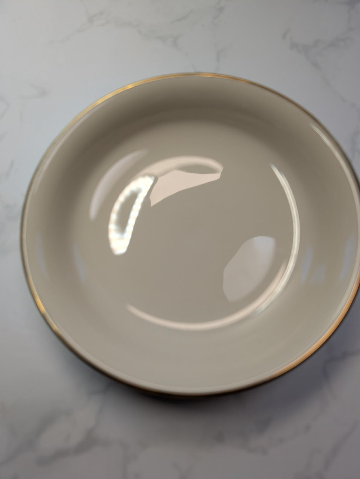 Lenox Hayworth Coupe Soup Bowls Set of 2 Ivory Gold Trim 7.75in USA