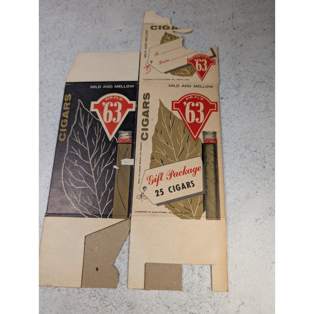 Vintage Air Flo 63 Cigar Box Labels Christmas Litho Lot Tobacco Ephemera