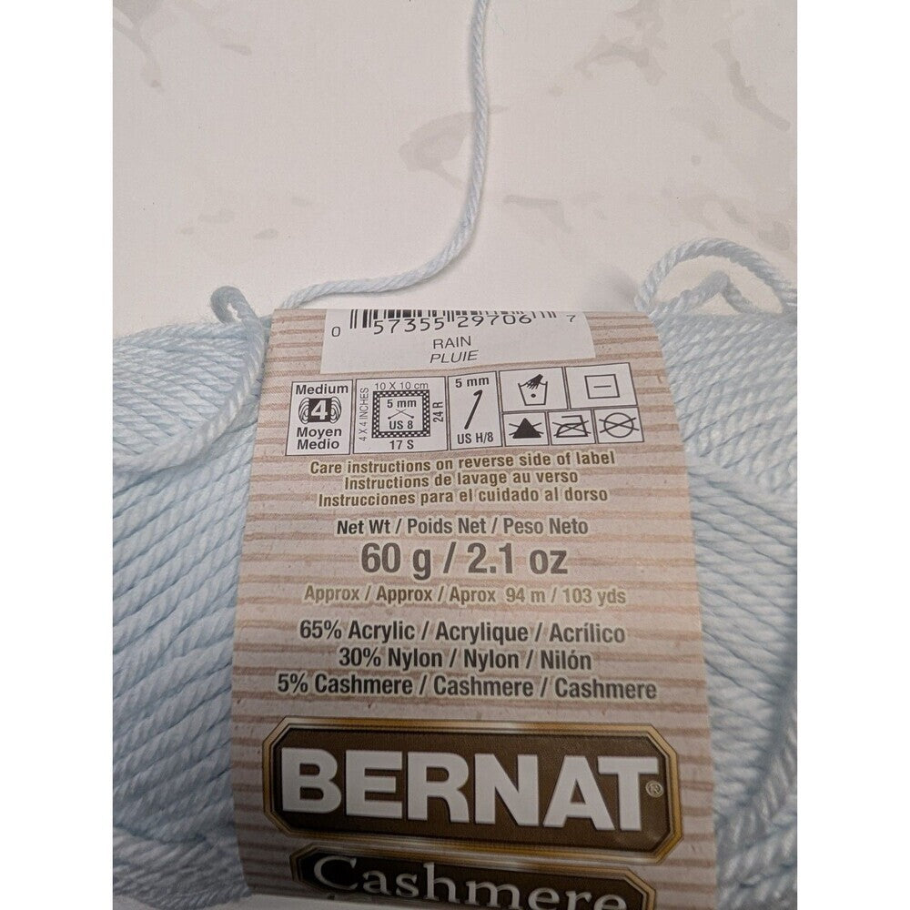 Yarn Lot Bernat Cashmere Natural Blends Rain Blue + Phildar Whisper Teal Mixed