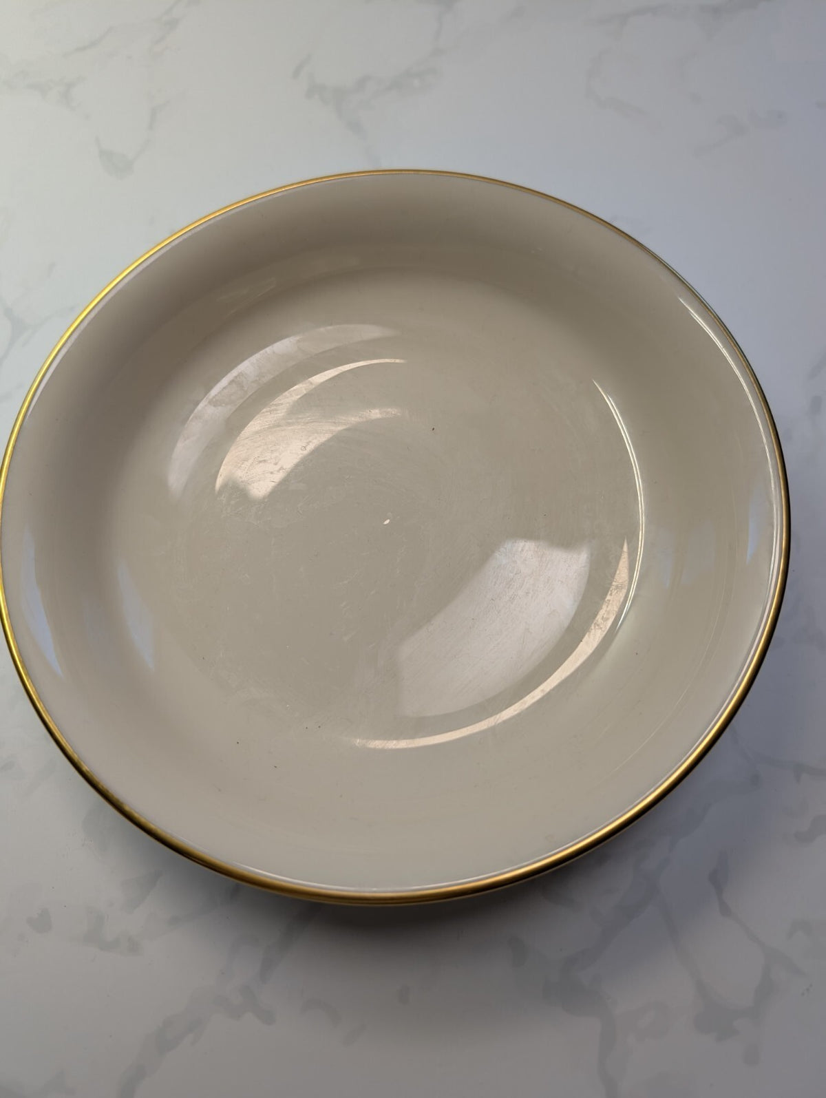 Lenox Hayworth Coupe Soup Bowls Set of 2 Ivory Gold Trim 7.75in USA
