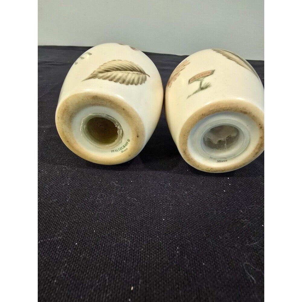 Pfaltzgraff Naturewood Salt & Pepper Shakers – Herb Print Stoneware