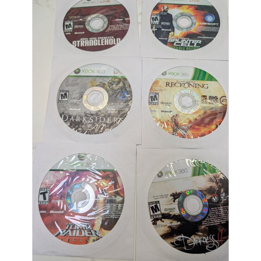 Xbox 360 Game Lot 6 Darksiders Splinter Cell Amalur Tomb Raider Darkness