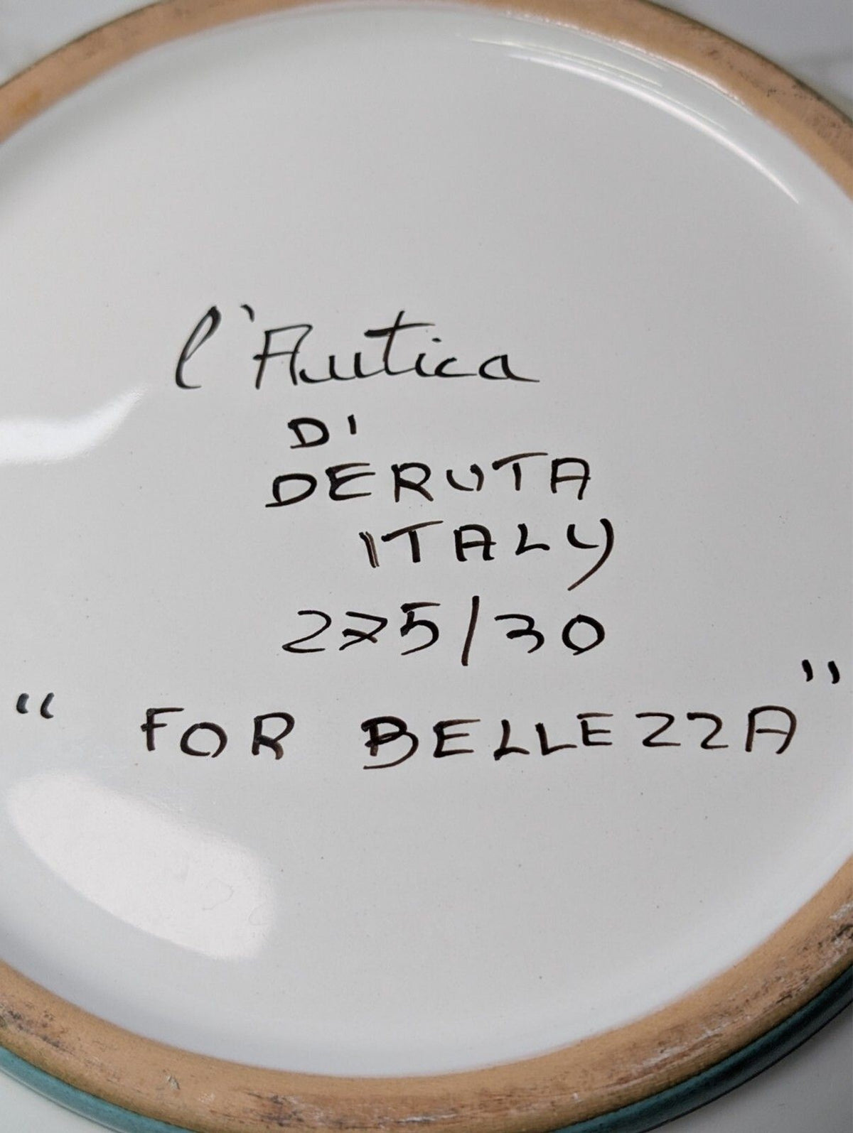 L'Antica Deruta For Bellezza Italian Majolica Griffin Bowl 12" Hand Painted