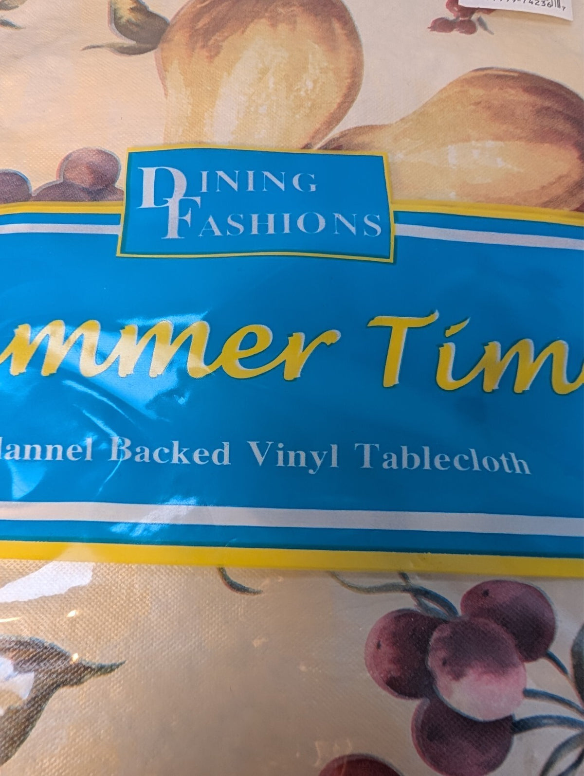 Dining Fashions Summer Time Fruit Vinyl Tablecloth 52 x 70 Oblong NOS