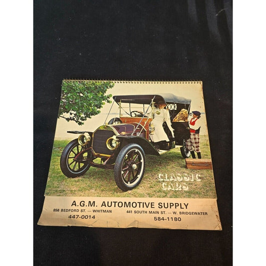 VTG Classic Cars 1986 Advertising Wall Calendar No Writing - Auto Supply