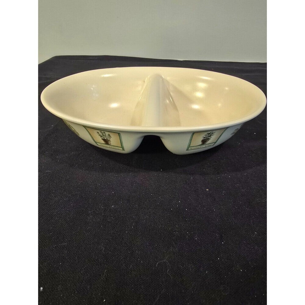 Pfaltzgraff Naturewood 10" Divided Serving  Dish/Bowl – Herb Stoneware
