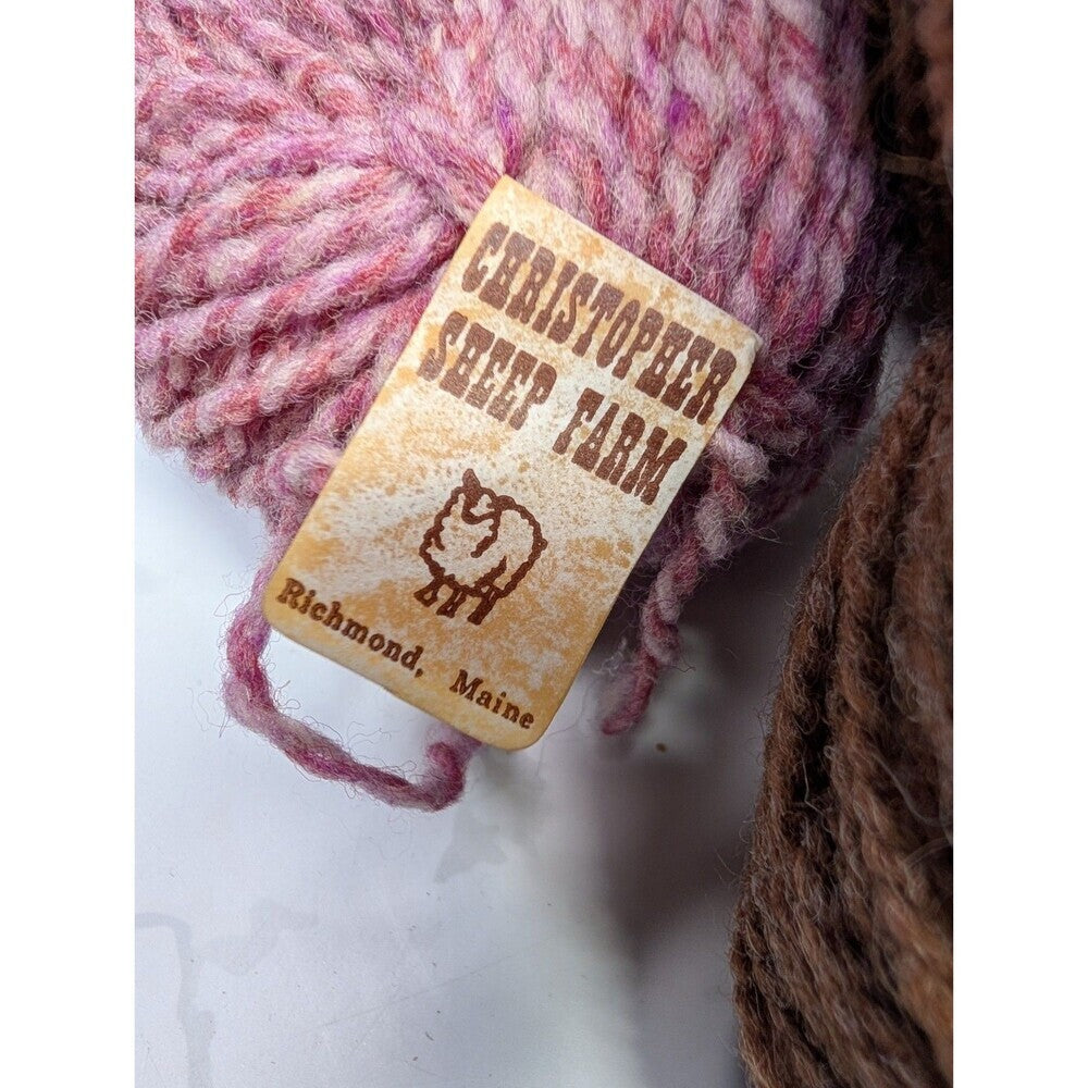 Christopher Sheep Farm Wool Yarn Lot 5 Skeins Richmond Maine Handspun