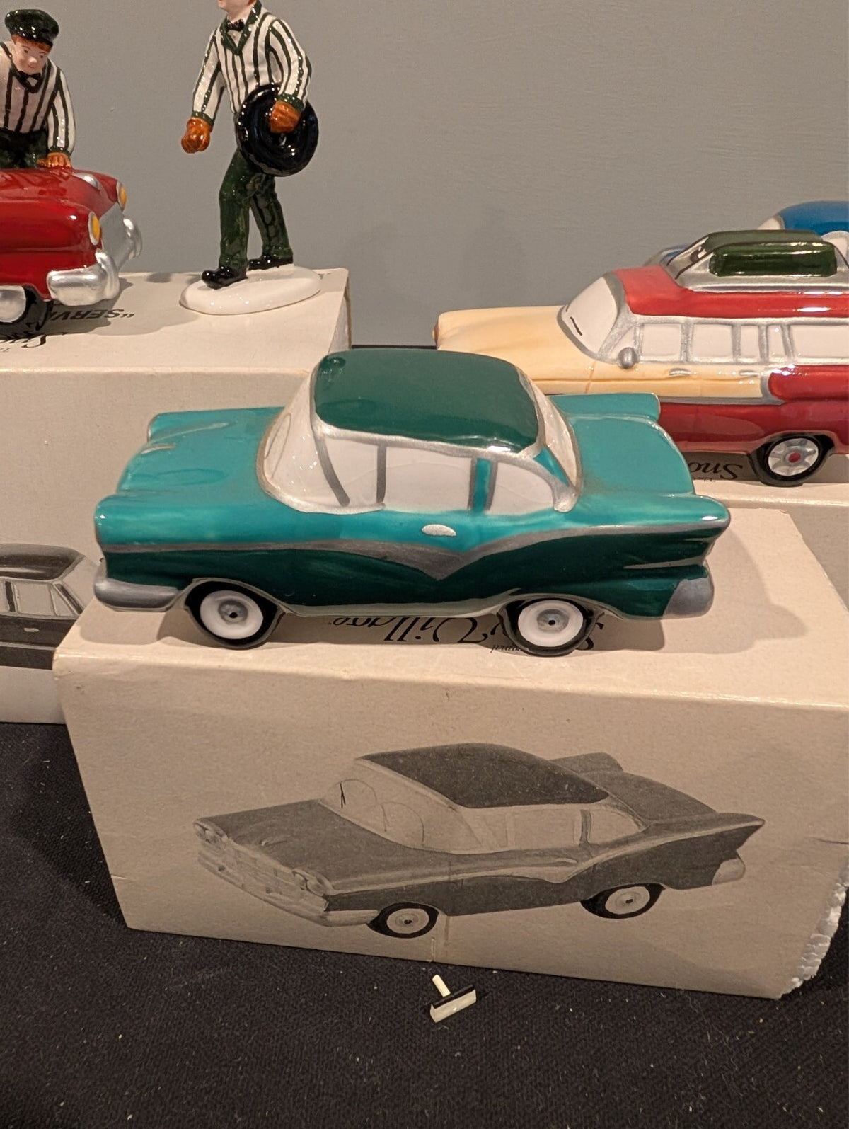 Dept 56 Snow Village Classic Cars Lot of 3 Sets + Service With a Smile