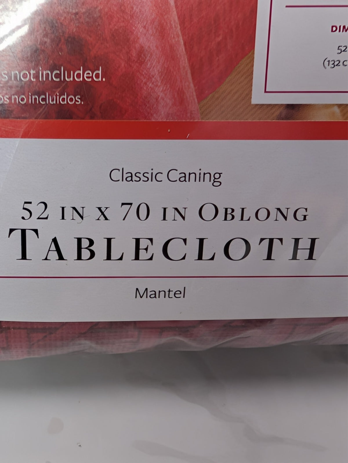 Better Homes & Gardens Classic Caning Mantel Tablecloth 52x70 Red Burgundy NOS