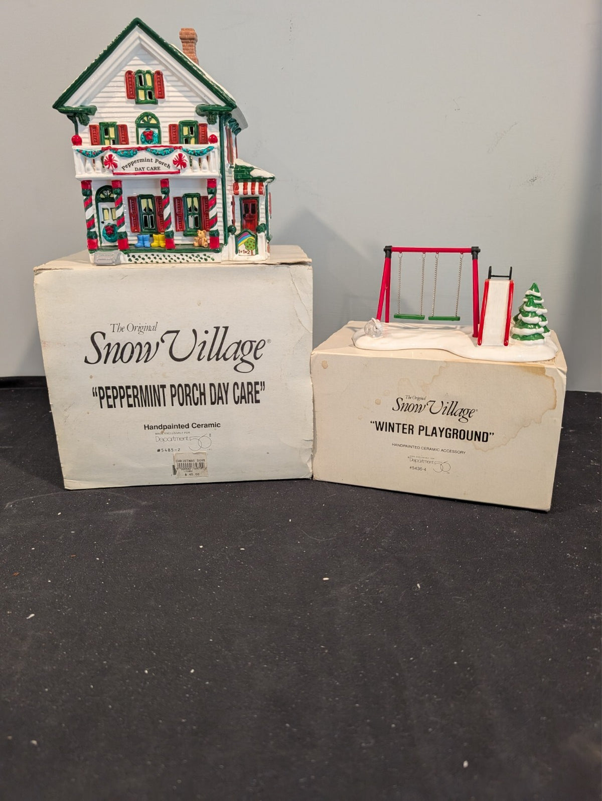 Dept 56 Snow Village Peppermint Porch Day Care 5485-2 Winter Playground 5436-4