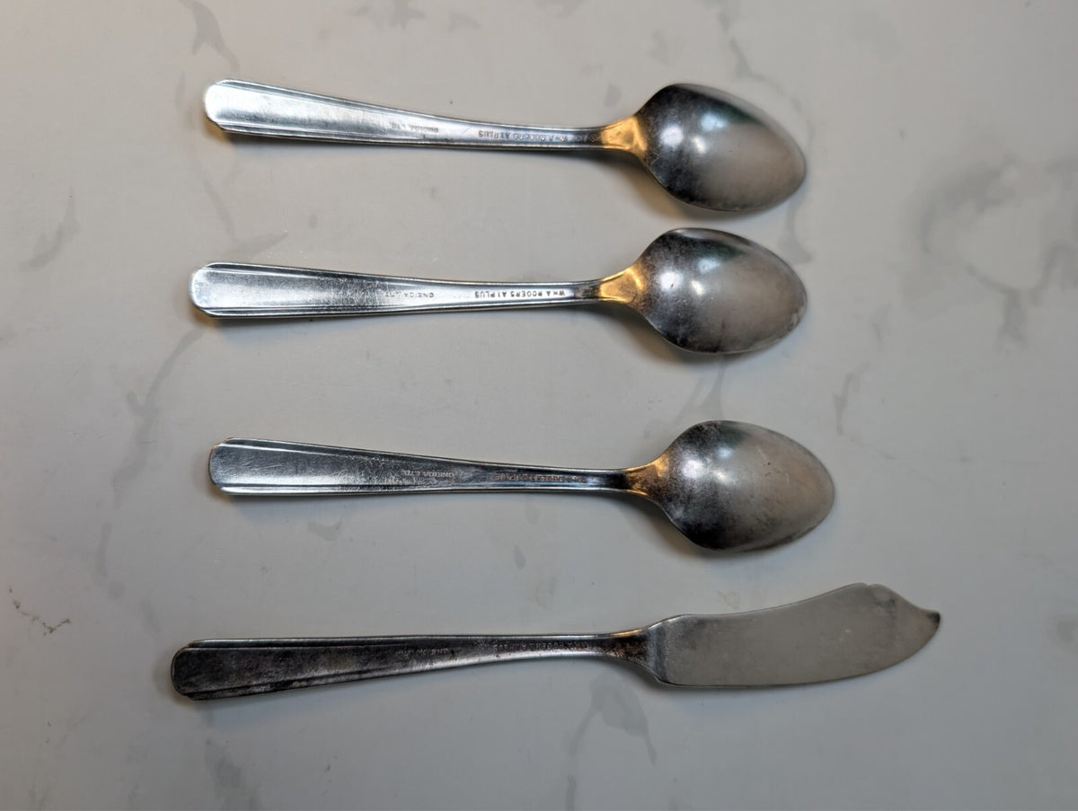 Wm A Rogers Margate 1938 Silverplate Teaspoons Set of 3 + Master Butter Knife