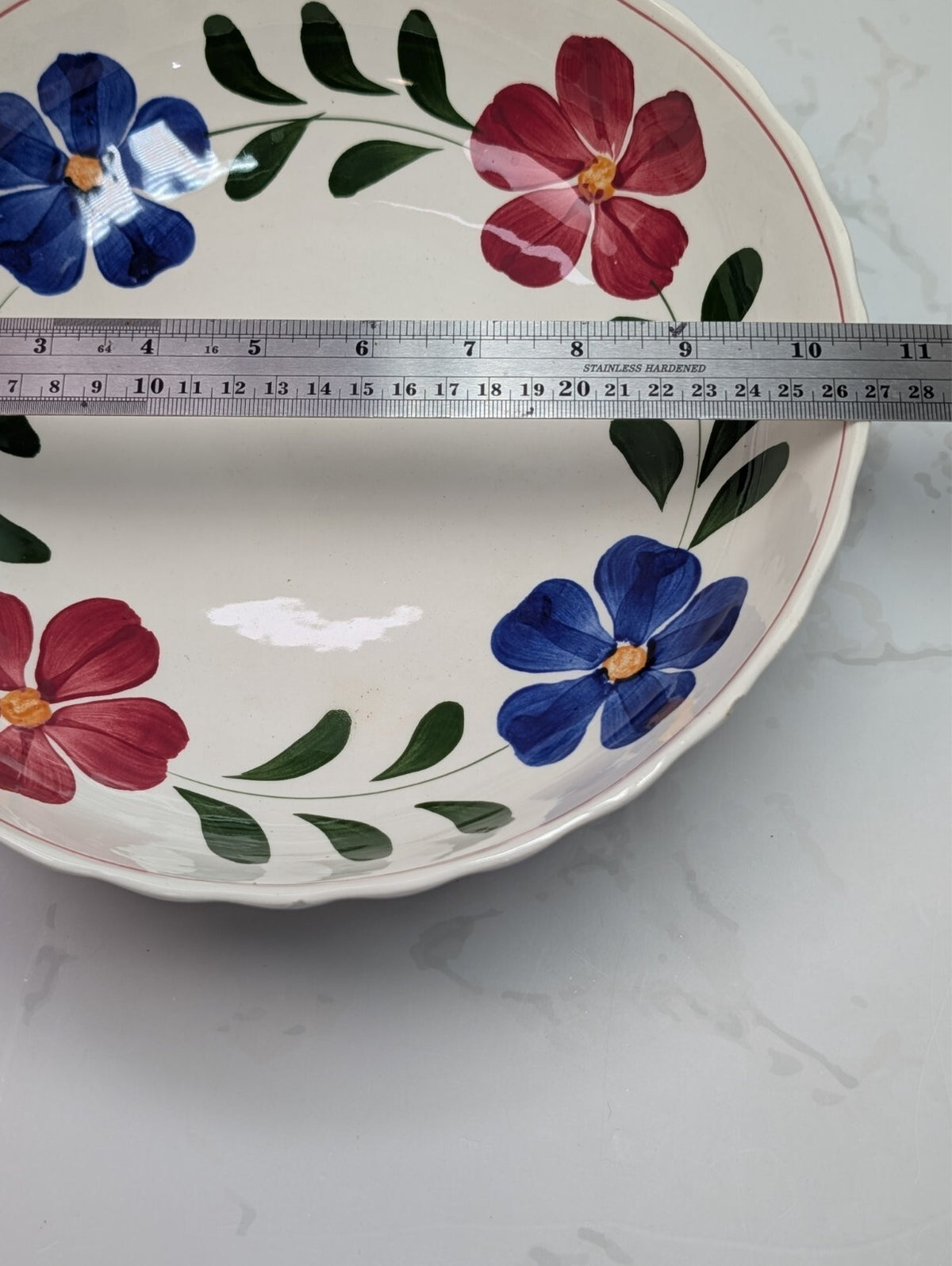 Blue Ridge Laurel Wreath 10.5" Serving Bowl Hand Painted Southern Potteries READ