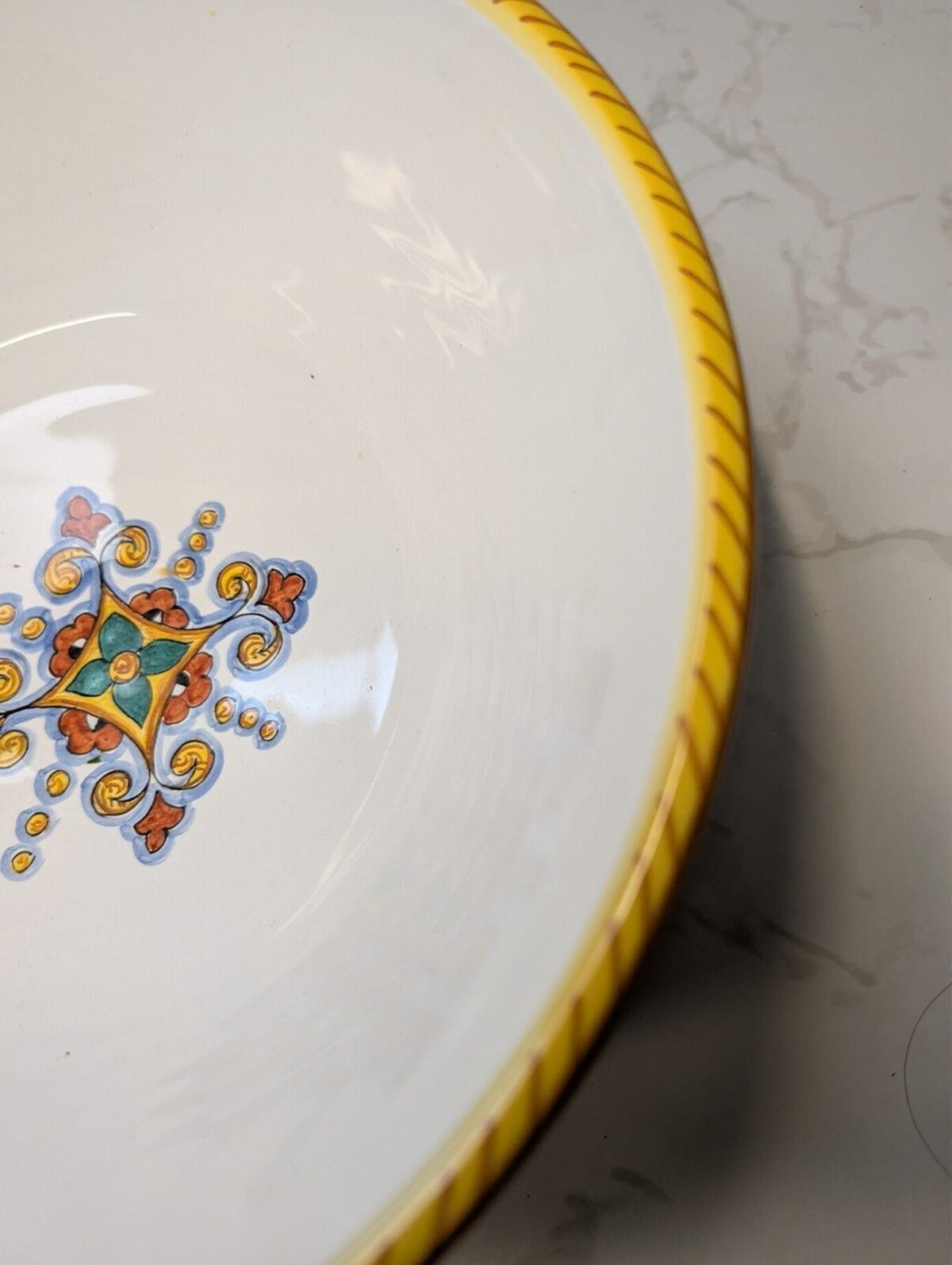 L'Antica Deruta For Bellezza Italian Majolica Griffin Bowl 12" Hand Painted