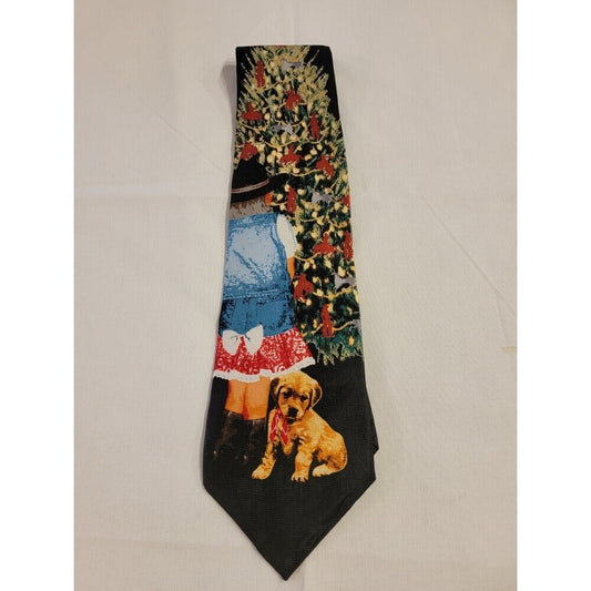 Vintage 1998 Ralph Marlin Christmas Cowgirl Men's Tie NWT