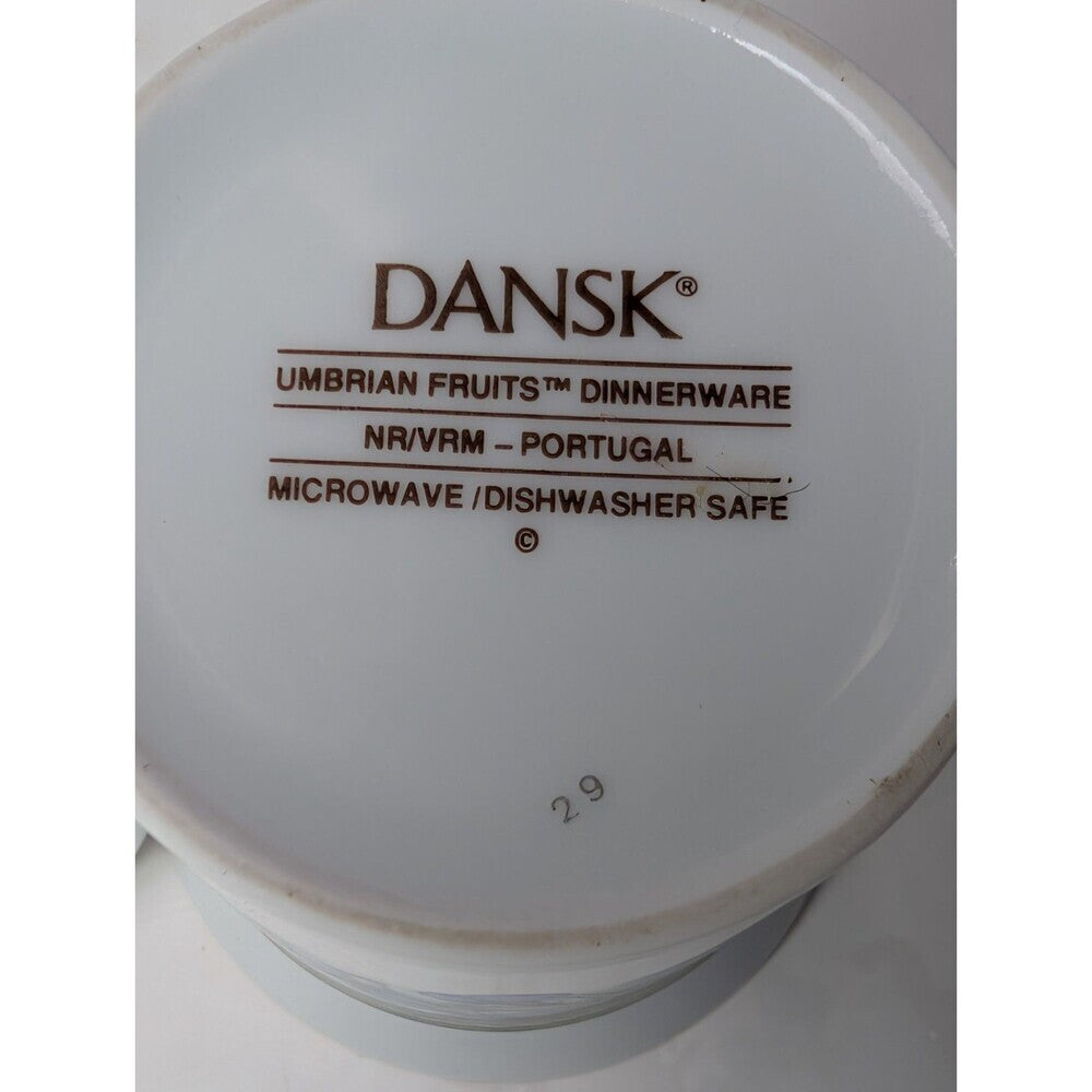 Dansk Umbrian Fruits Creamer & Covered Sugar Bowl Set Portugal