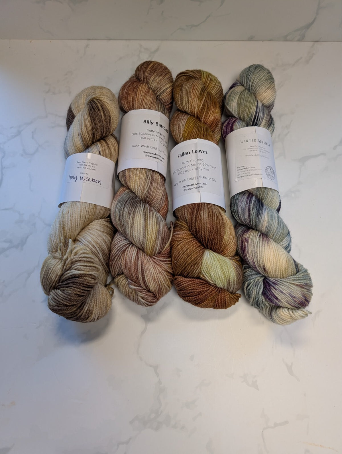 4 Skeins Indie Hand Dyed Fingering Yarn The Yarn Addict Co Red Door Merino 400g