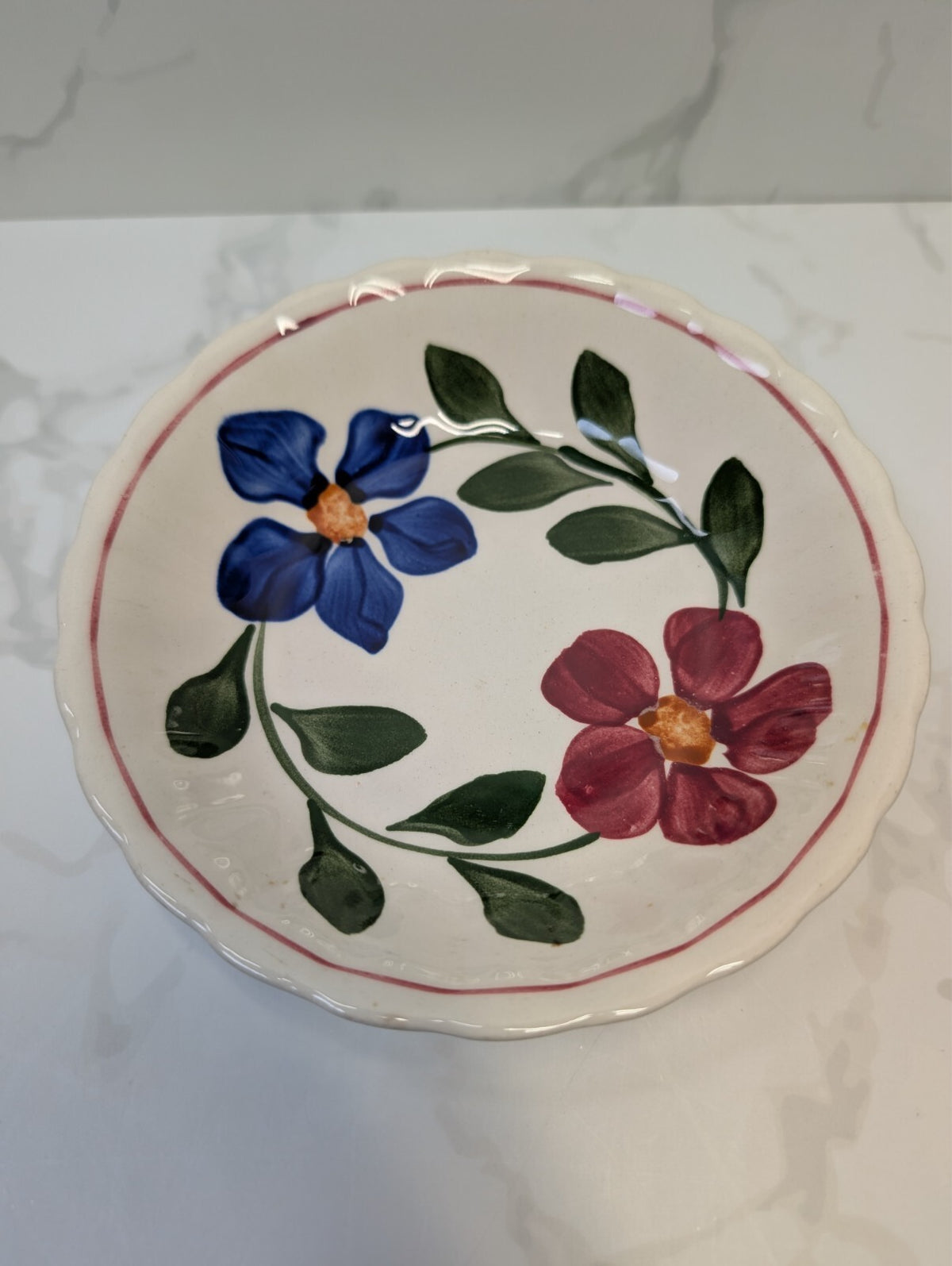 Blue Ridge Southern Potteries Laurel Wreath Dessert Bowls Set of 3 Vintage