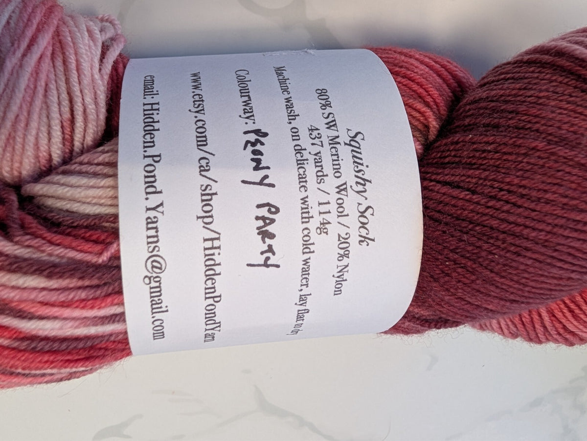 2 Skeins Indie Hand Dyed Sock Yarn Hickory Lane Main St Hidden Pond Peony Party