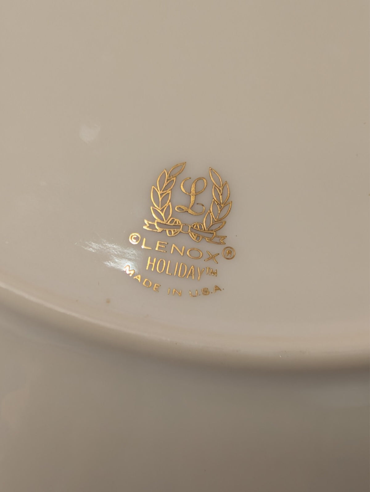 Lenox Holiday Dimension 10.5" Serving Plate Tidbit Tray Gold Handle USA