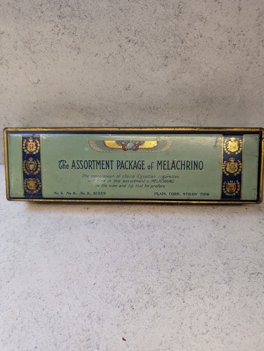 Vintage Melachrino Assortment Tin Egyptian Blend Long Storage Box