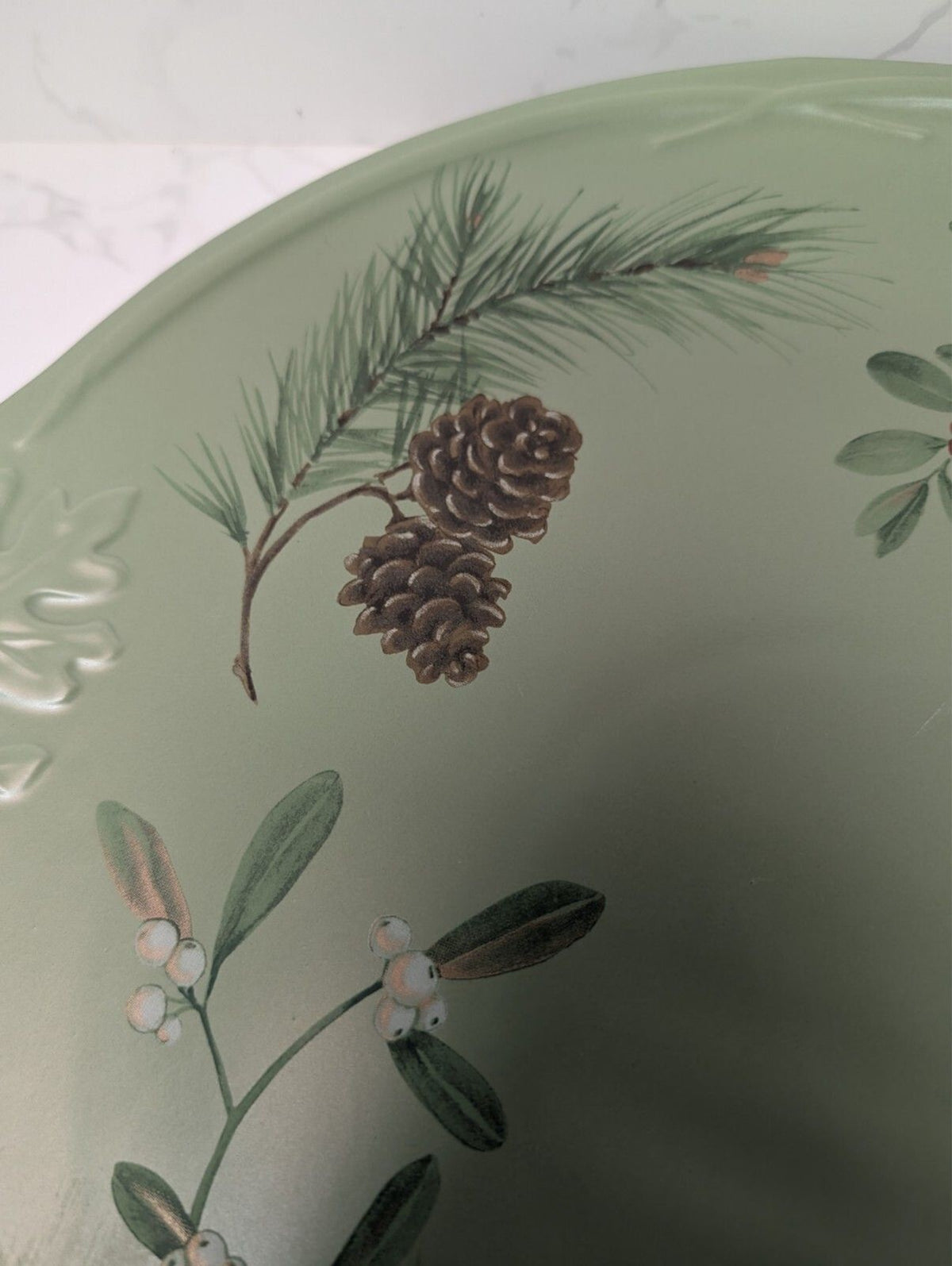 Pfaltzgraff Winterwood 16" Oval Serving Platter Chickadee Holiday Stoneware
