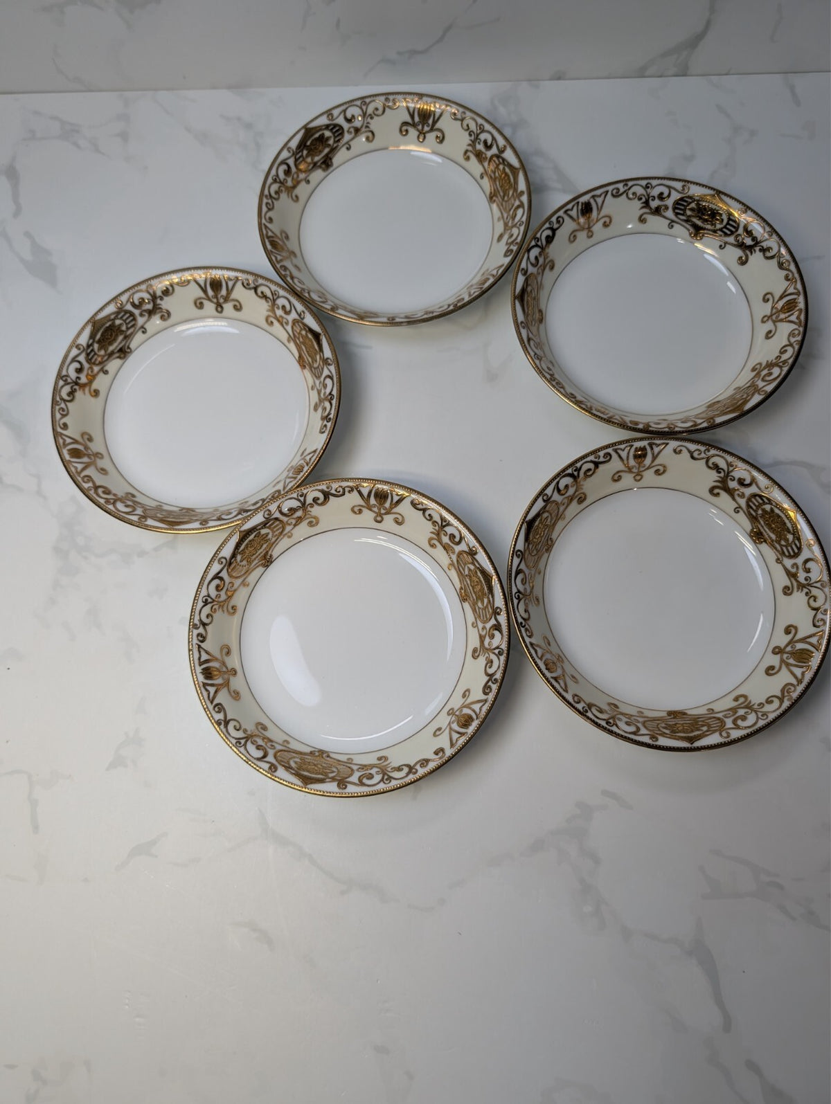 Noritake Christmas Ball No. 175 Fruit Bowls Set of 5 Hand Painted Japan