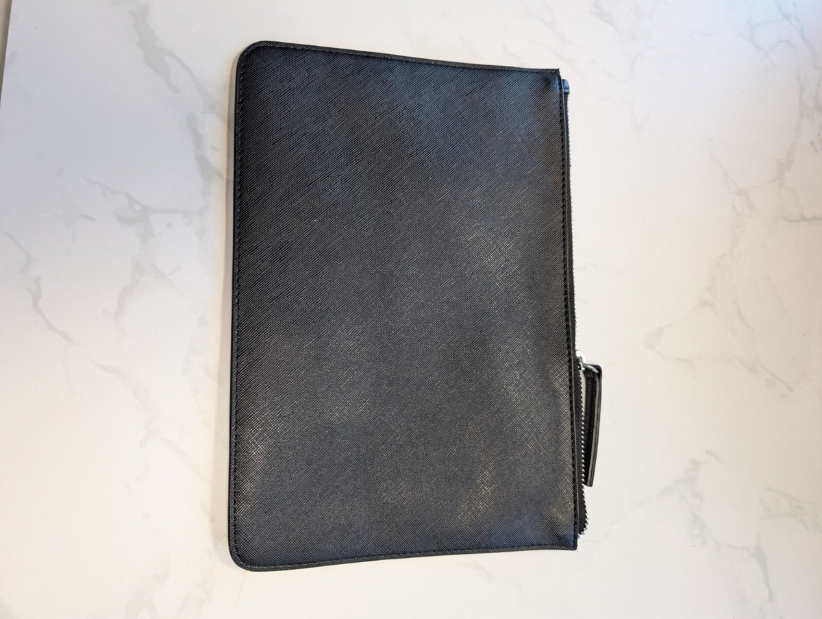 Saks Fifth Avenue Black & White Bows Cosmetic Pouch NWT