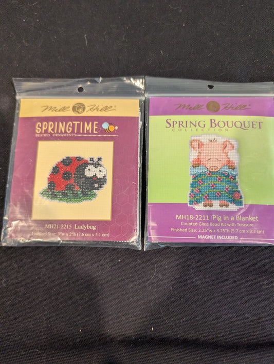 Mill Hill Beaded Cross Stitch Kits Lot Ladybug MH21-2215 Pig in Blanket Sealed