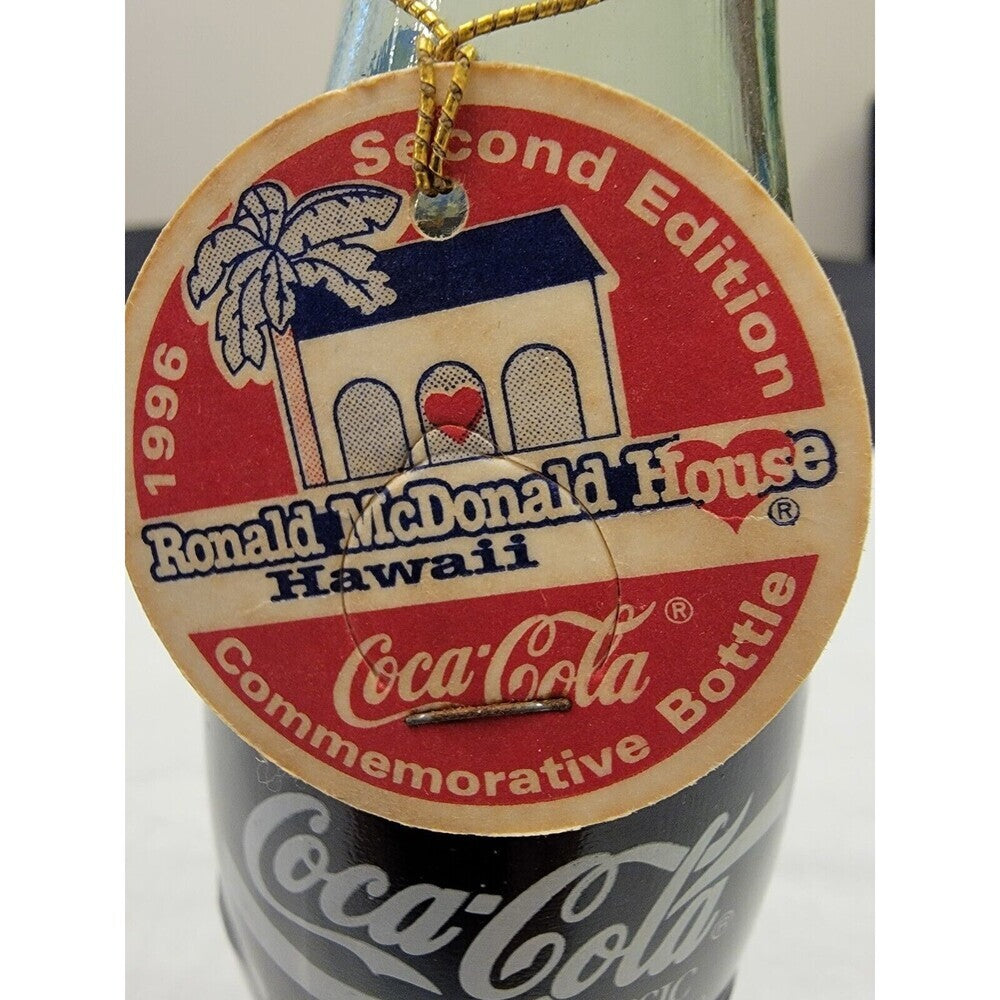 Hawaii Ronald McDonald House Coca Cola Commemorative Bottle 1996 W/Tag #976