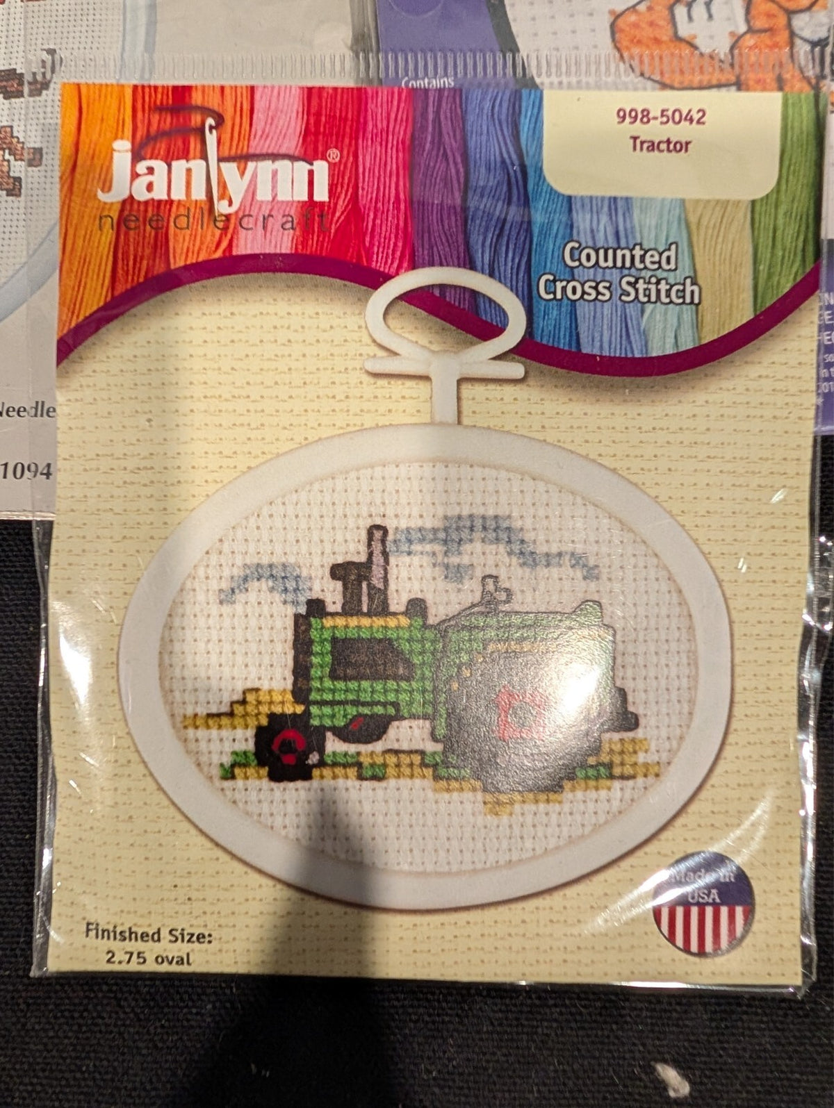 3 Mini Cross Stitch Kits Dimensions Soccer Dog Janlynn Tractor Cuddle Ups