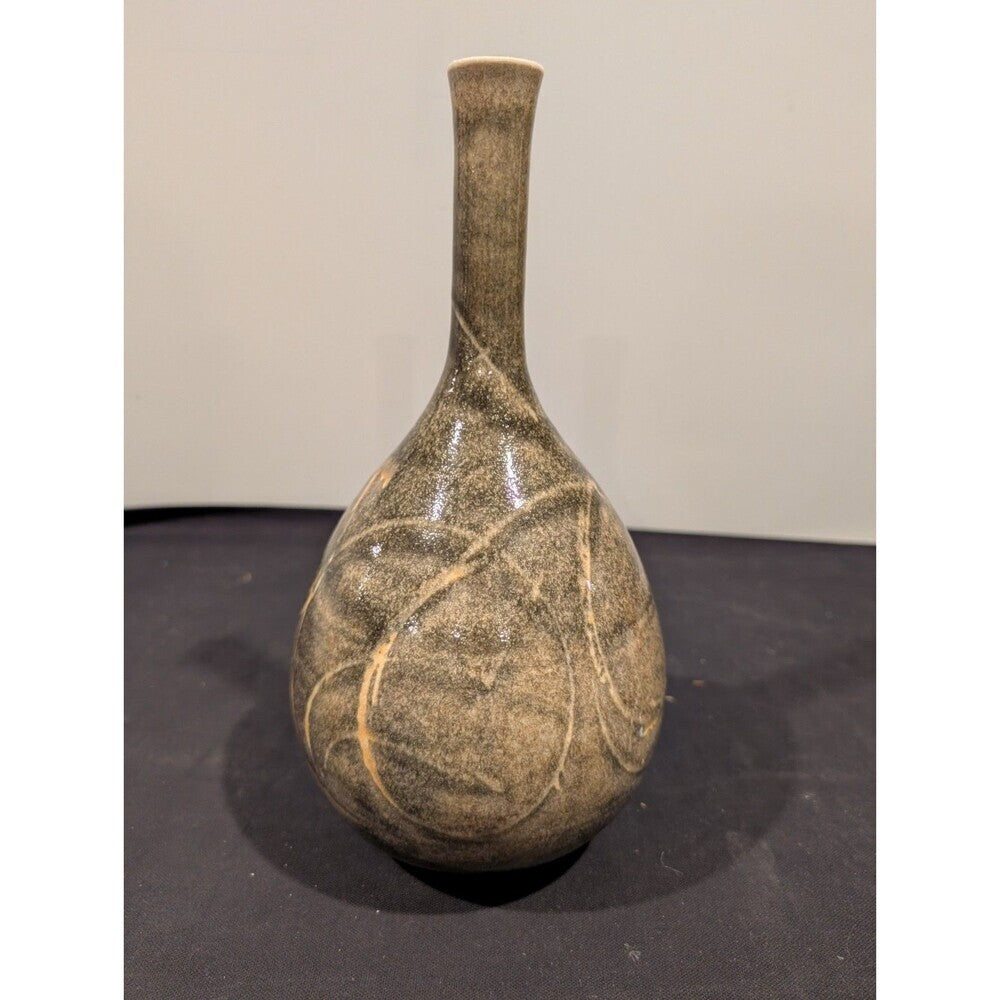 Suzanne Hill Studio Pottery Vase Shino Porcelain Signed 12” Concord MA