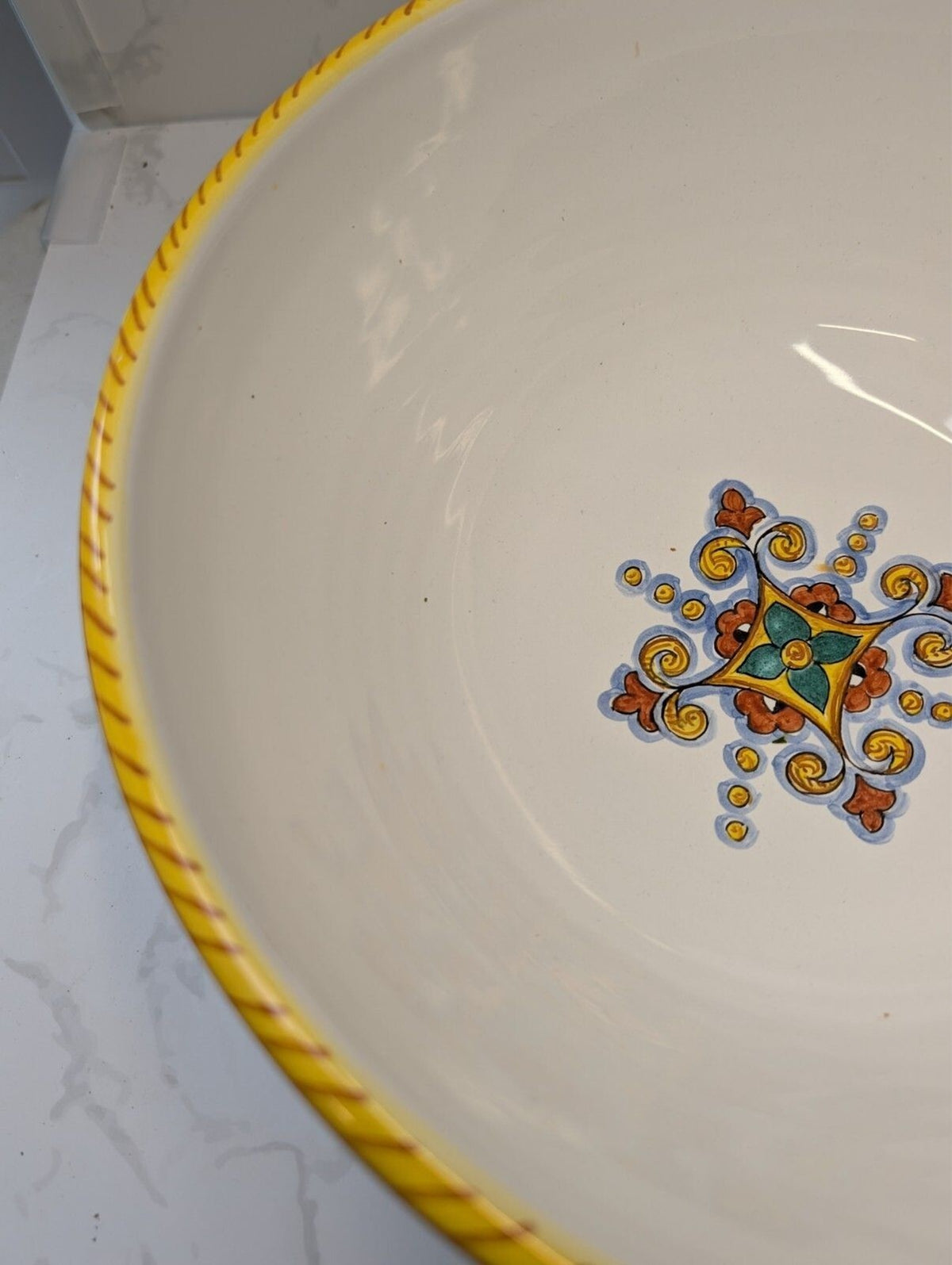 L'Antica Deruta For Bellezza Italian Majolica Griffin Bowl 12" Hand Painted