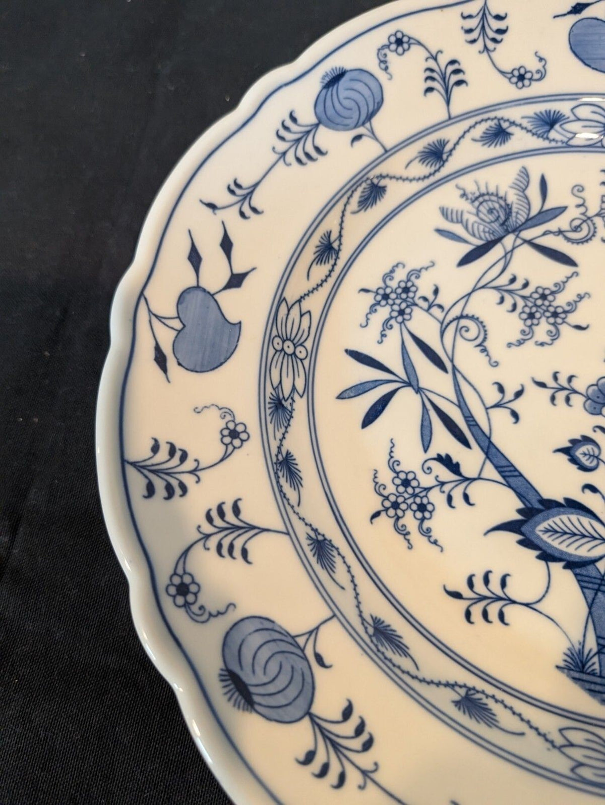 Teichert Blue Onion Oval Serving Bowl 12.75" – Late 19th Century