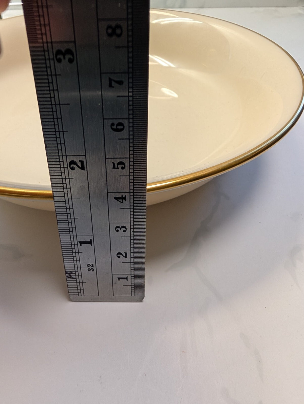 Lenox Hayworth Coupe Soup Bowls Set of 2 Ivory Gold Trim 7.75in USA