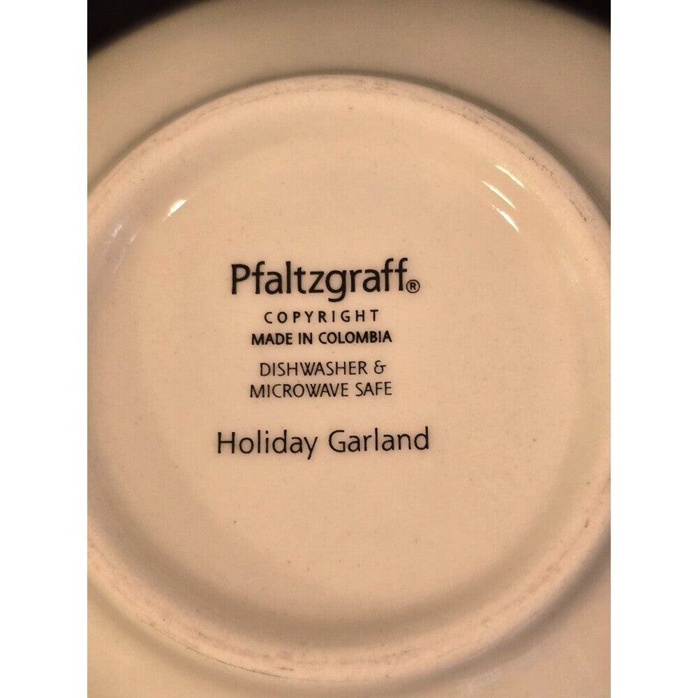 Pfaltzgraff Holiday Garland Christmas Cereal / Soup Bowl – 6" Holly &Ornaments