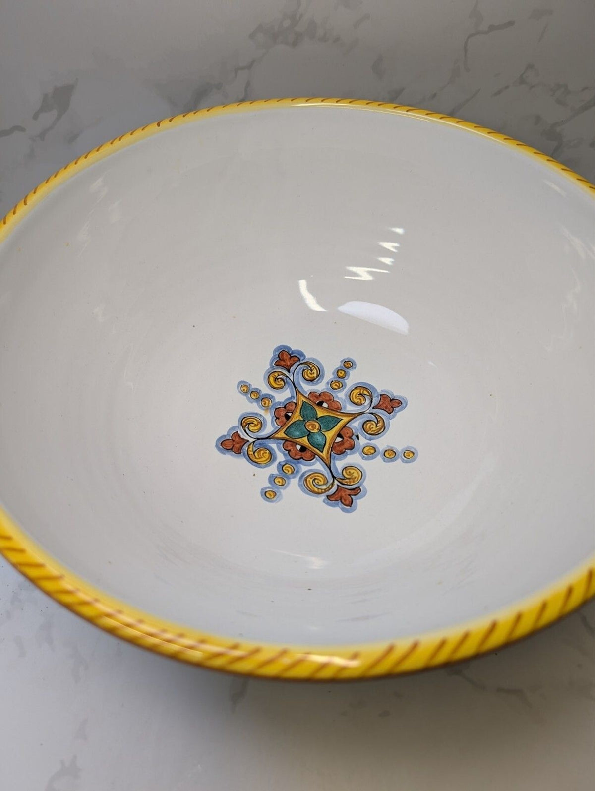 L'Antica Deruta For Bellezza Italian Majolica Griffin Bowl 12" Hand Painted