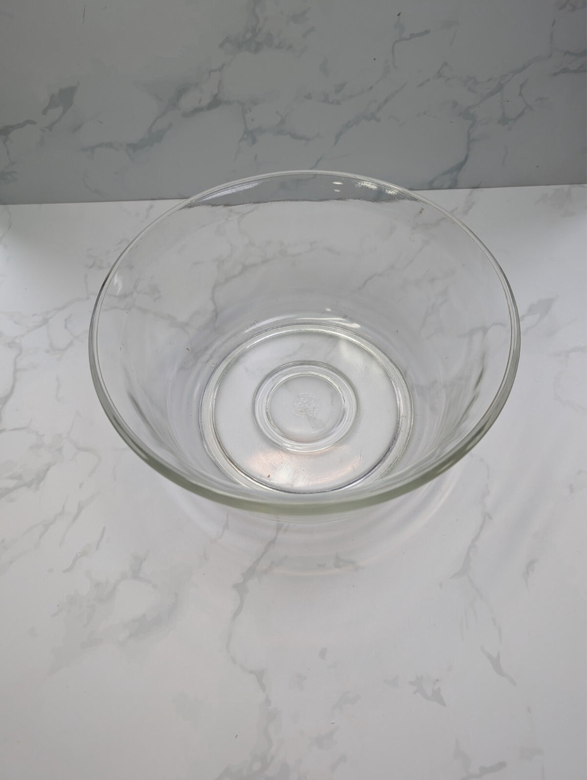 General Electric 13M12 Vintage Large 9.5" Clear Glass Mixing Bowl Ribbed Base