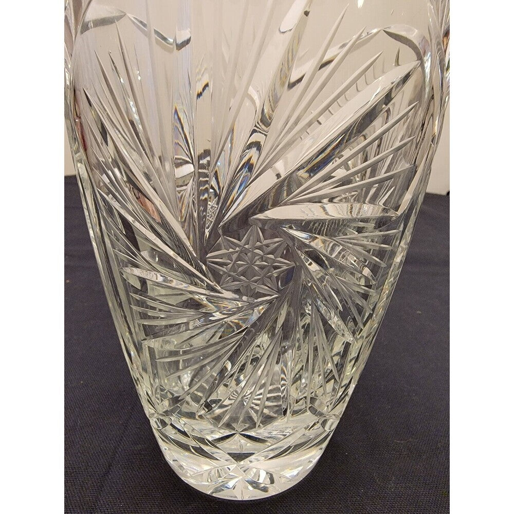 American Brilliant Hobstar/Pinwheel Cut Crystal/Glass Vase, ~1880-1900