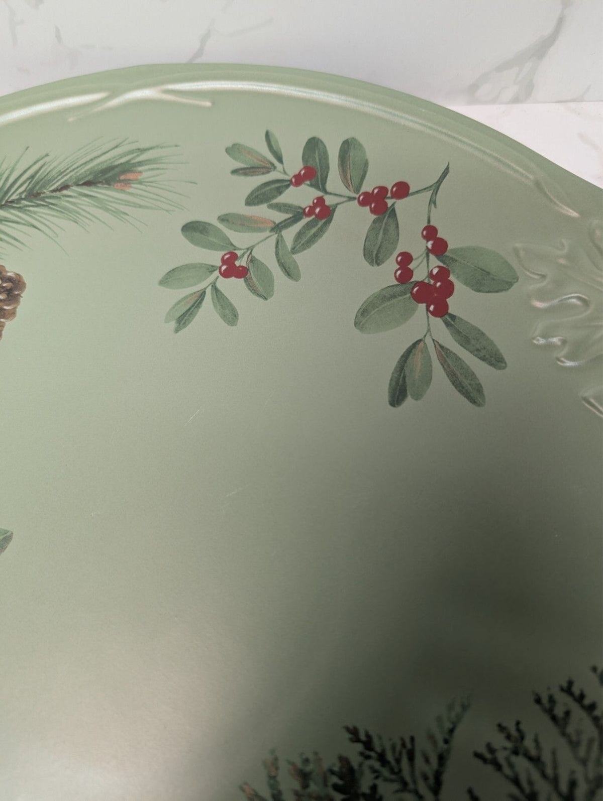 Pfaltzgraff Winterwood 16" Oval Serving Platter Chickadee Holiday Stoneware