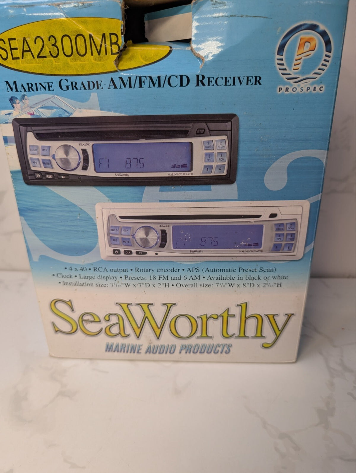 SeaWorthy SEA2300MB Marine AM/FM CD Receiver NOS 4x40W Prospec 2006