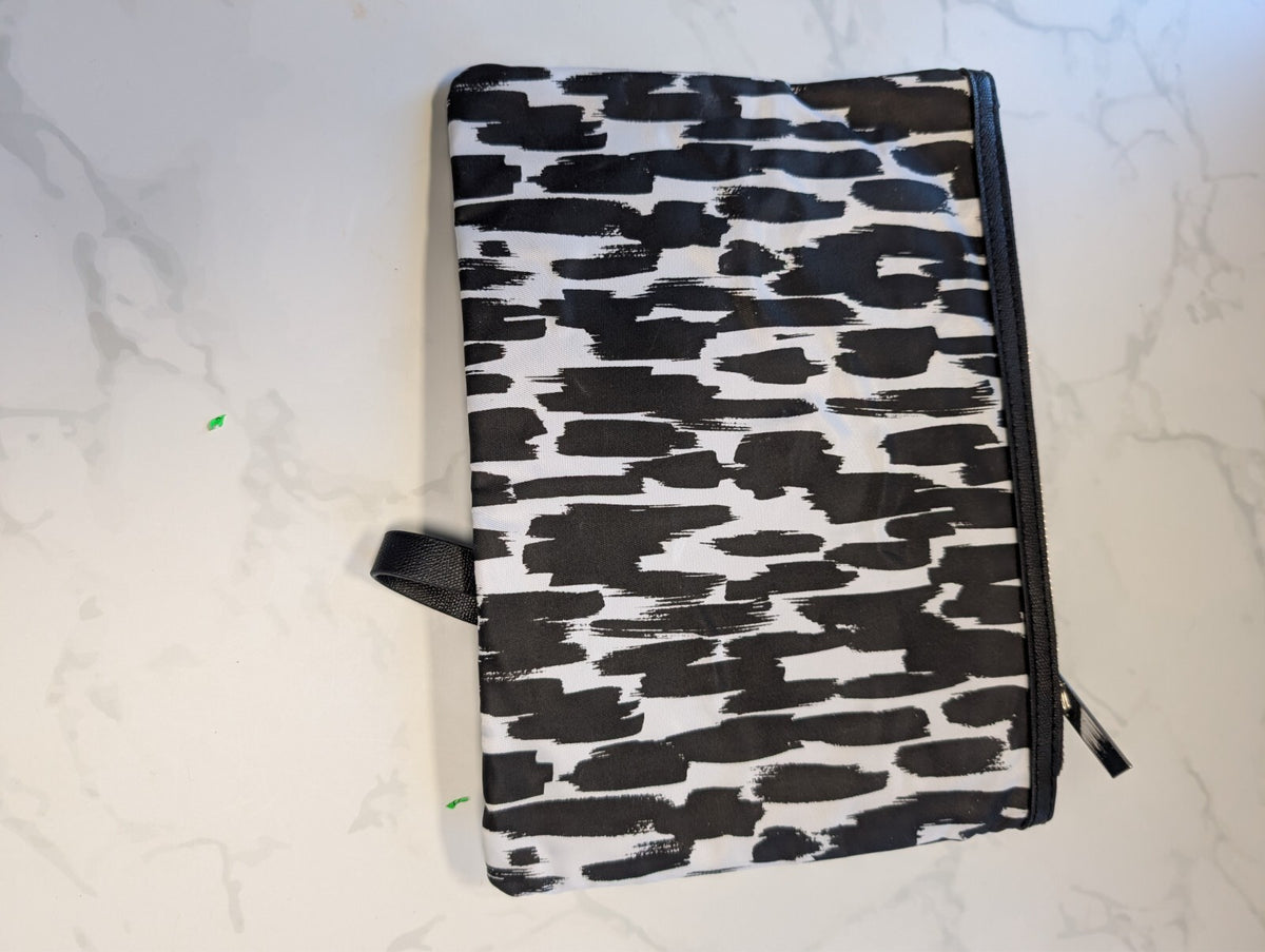 Saks Fifth Avenue Black & White Printed Cosmetic Pouch Set of 3