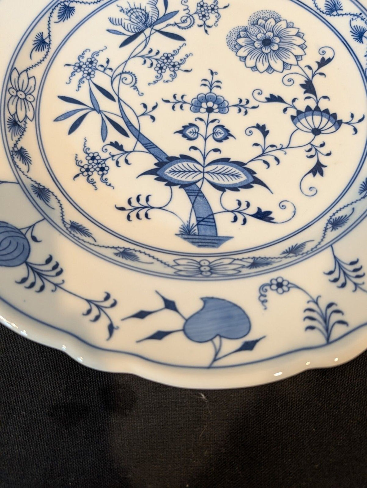 Teichert Blue Onion Oval Serving Bowl 12.75" – Late 19th Century