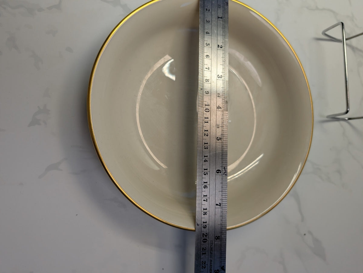 Lenox Hayworth Coupe Soup Bowls Set of 2 Ivory Gold Trim 7.75in USA