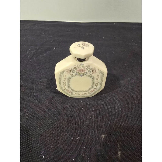 Lenox Charleston 3" Perfume/Scent Bottle Gray/Pink Floral New