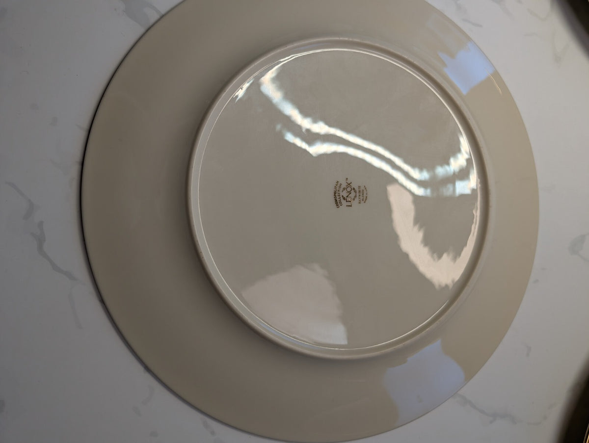 Lenox Hayworth Dinner Plates Set of 4 Ivory Gold Trim 10.5 in USA